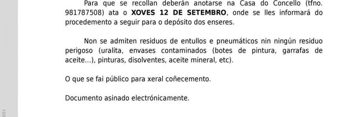 Recollida de enseres voluminosos