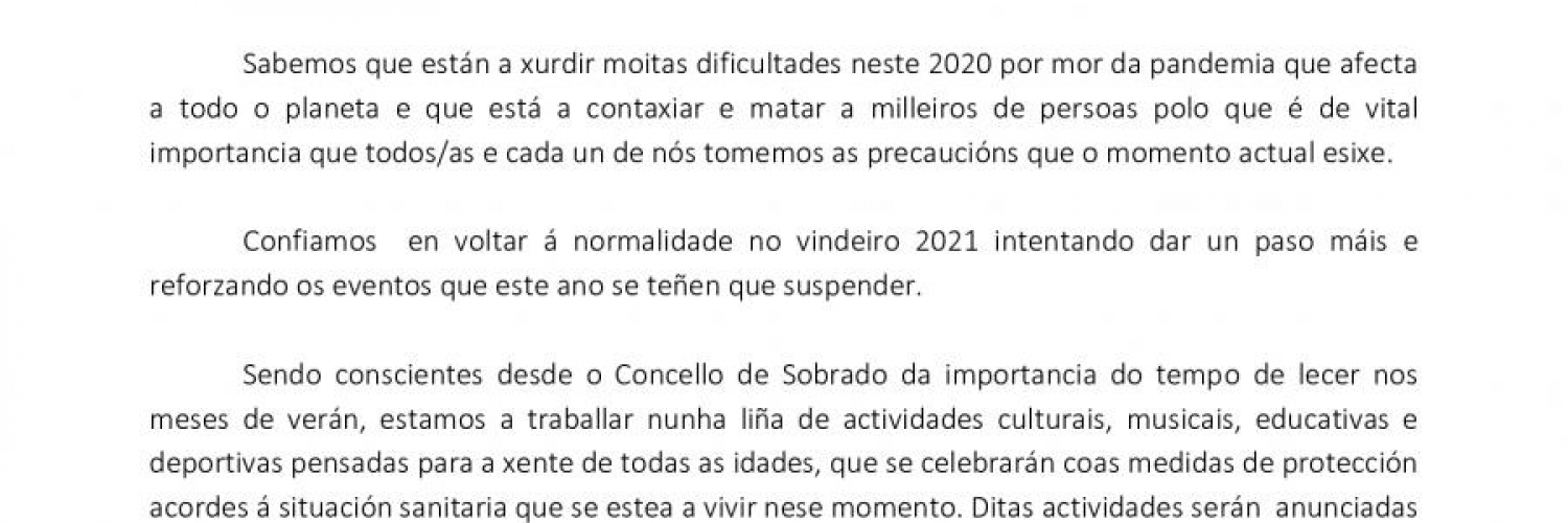 Luis Lisardo Santos Ares, Alcalde-Presidente do Concello de Sobrado INFORMA