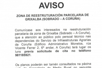 AVISO SOBRE A REESTRUTURACIÓN PARCELARIA DE GRIXALBA