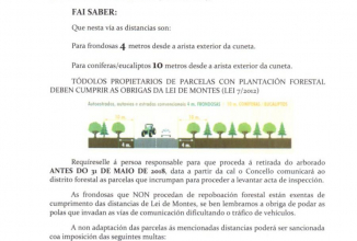 BANDO: DISTANCIAS DE PLANTACIÓNS