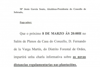BANDO: CHARLA SOBRE AS NOVAS DISTANCIAS REGULAMENTARIAS NAS PLANTACIONS