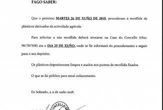 BANDO: RECOLLIDA DE PLÁSTICOS AGRÍCOLAS