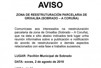 REUNIÓN: REESTRUTURACIÓN PARCELARIA DE GRIXALBA